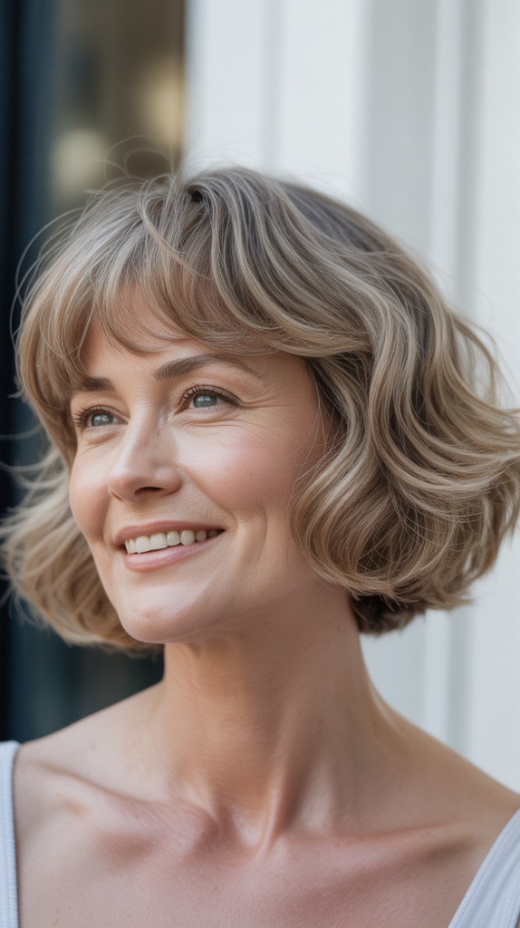 Bob with Curtain Bangs