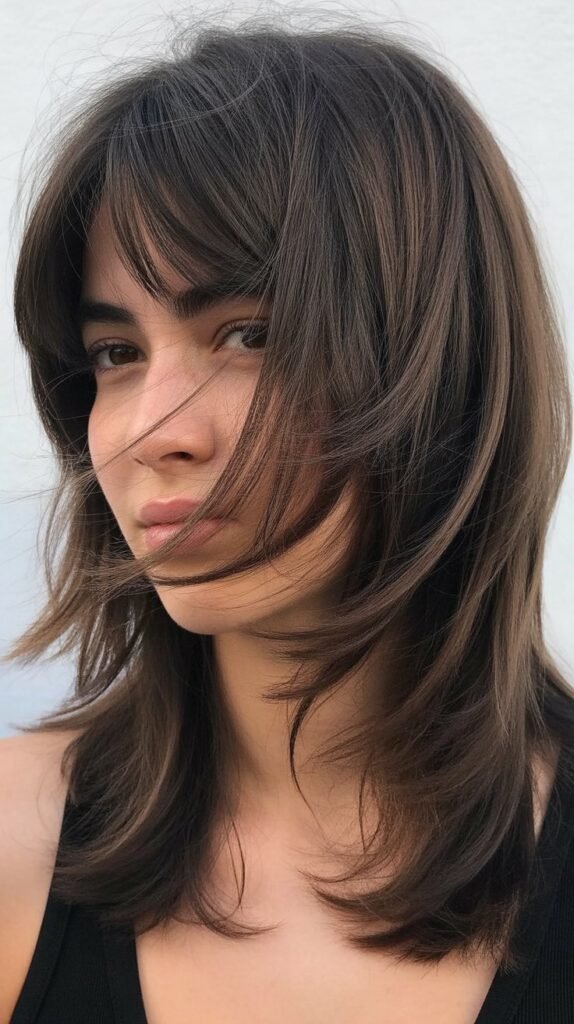 Layered Mullet with Baby Fringe