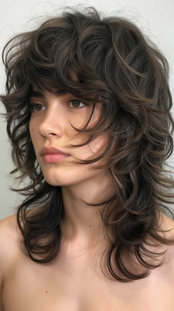  Layered Wolf Cut with Bold Face Framing