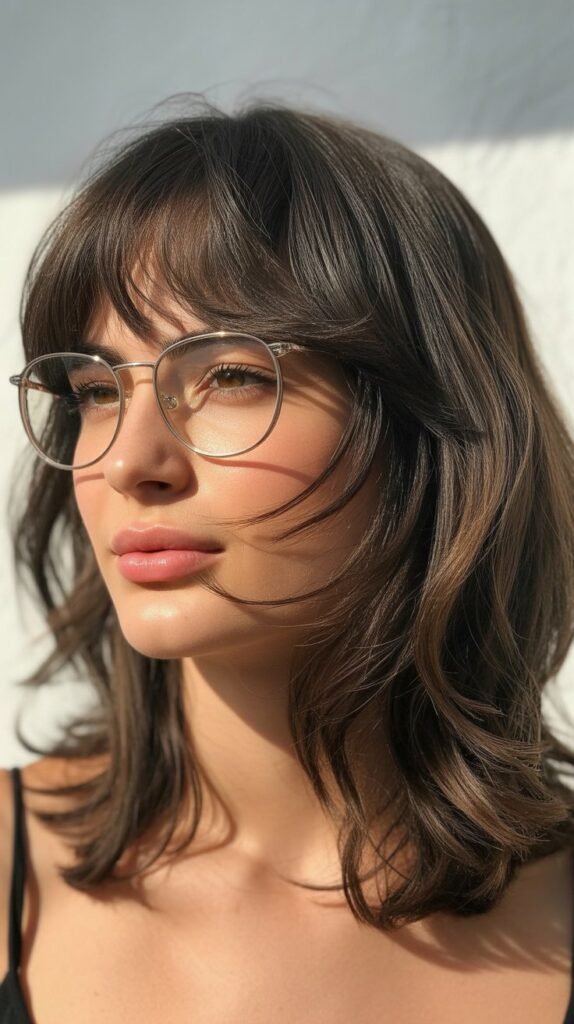 Shaggy Medium Cut With Wispy Bangs