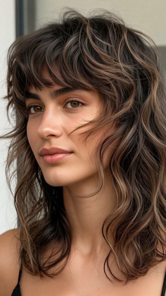 Wolf Cut with Baby Bangs and Layers