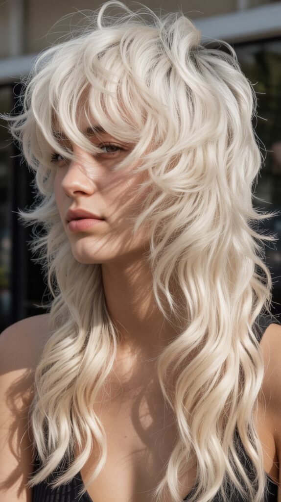 Wolf Cut with Platinum Blonde