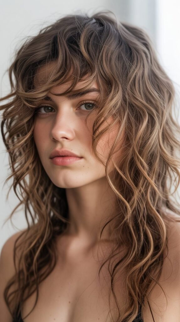 Wolf Cut with Beach Wave Texture