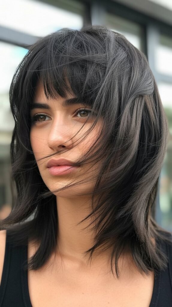  Shattered Bangs with Medium Shag Cut