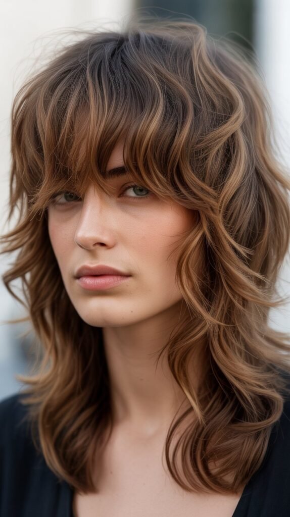 Shaggy Bangs with Medium Rock Style