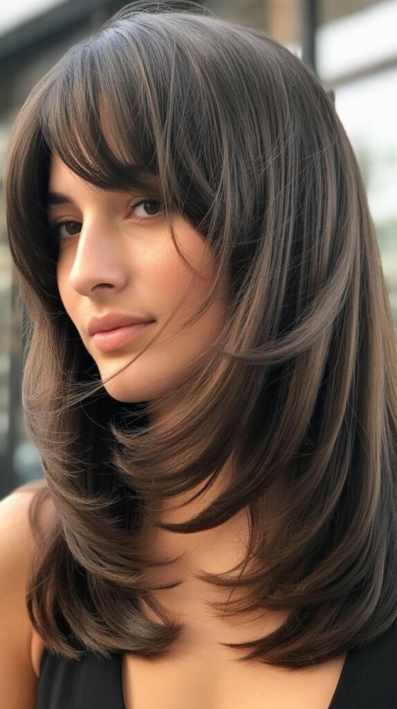 Long Bangs with Graduated Layers