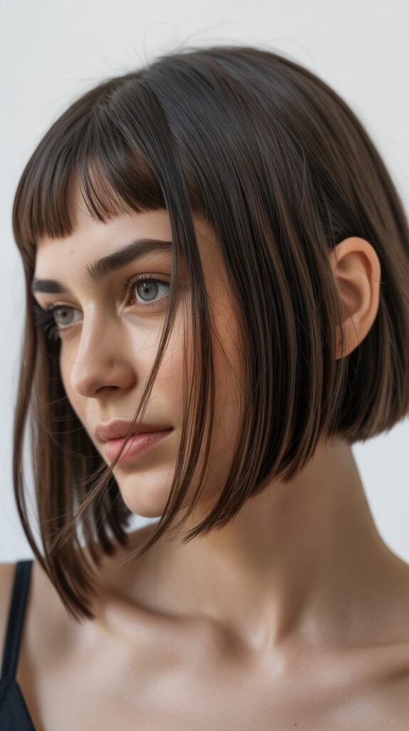 Asymmetrical Bob with Micro Bangs