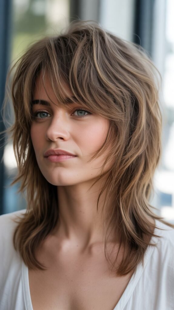 Tousled Shag with Piecey Side Bangs