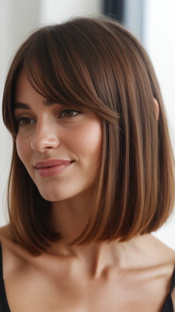 Side-Parted Bangs With Sleek Lob