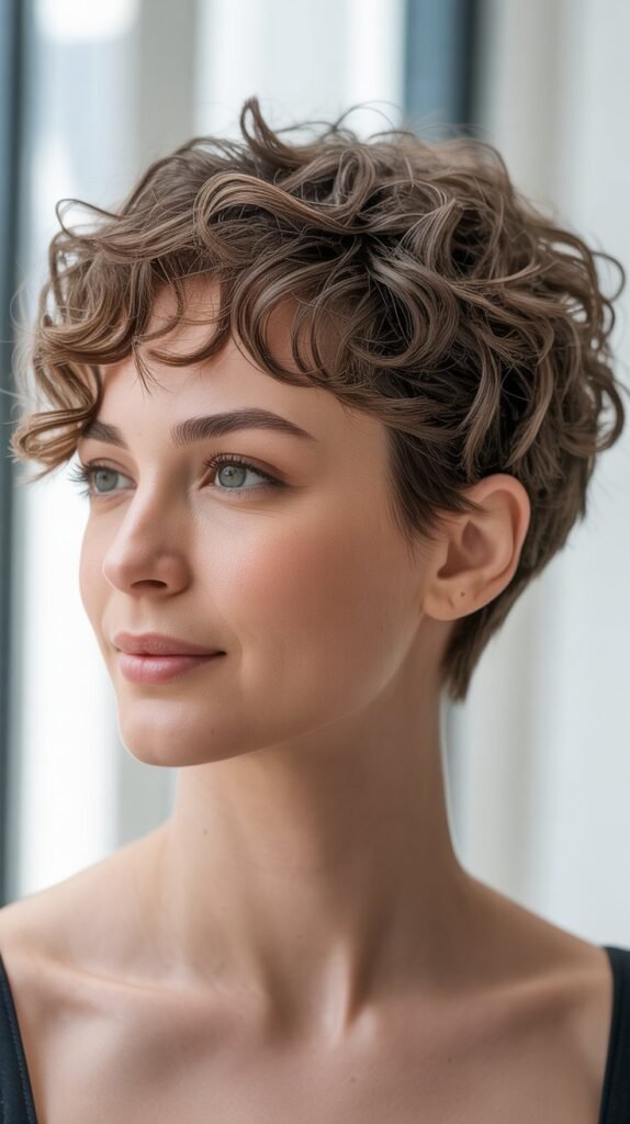 Curly Pixie for Fine Hair