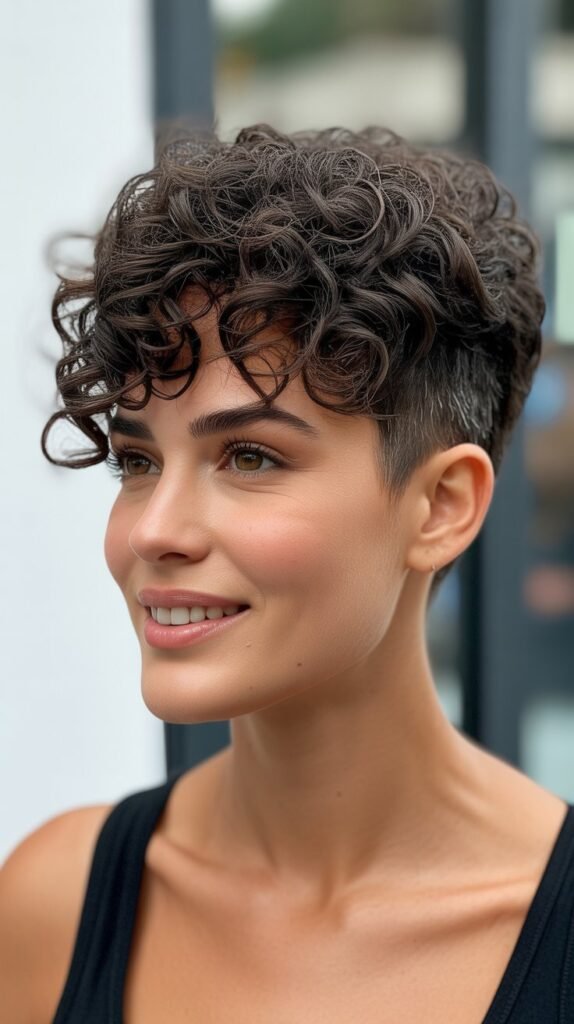 Curly Pixie for Thick Hair