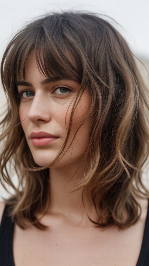 Undone Lob with Piecey Bangs