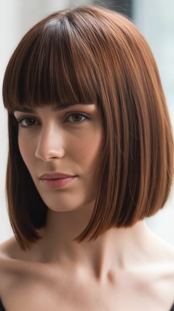 Wavy French Bob With Feathered Bangs