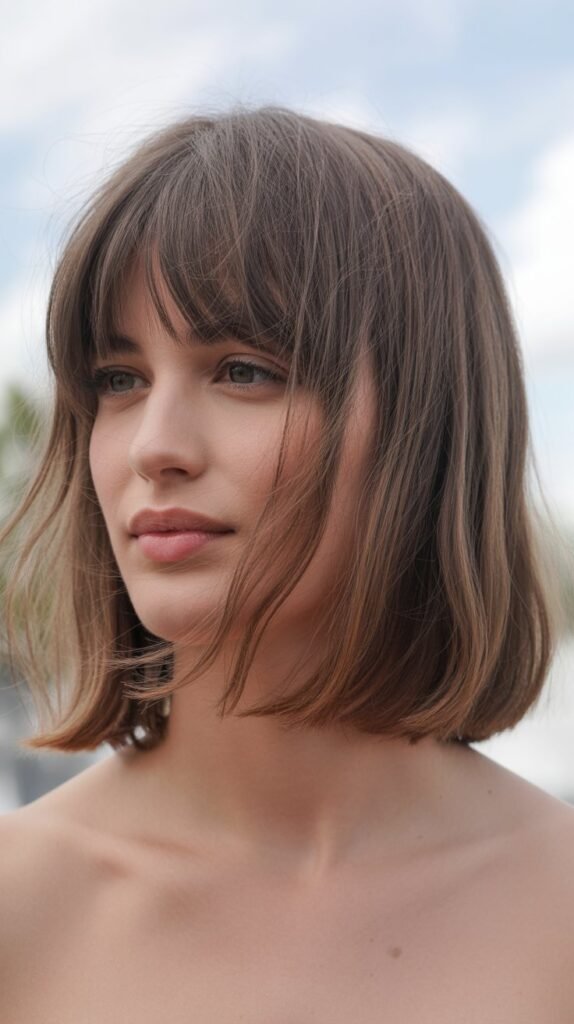 Undone Bob with Bottleneck Bangs