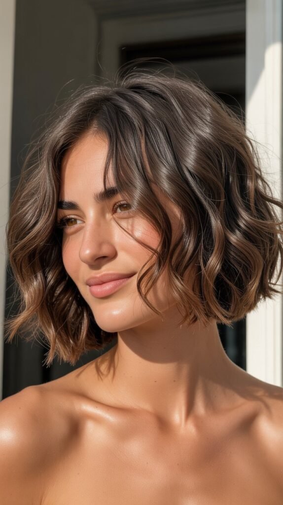 Razor-Cut Wavy Bob