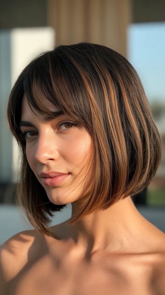 Asymmetrical Bob with Angled Bangs