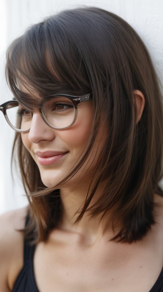 Asymmetrical Medium Cut With Angled Bangs