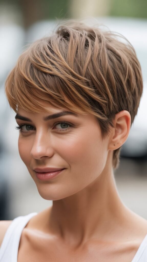 Long Pixie with Layered Crown