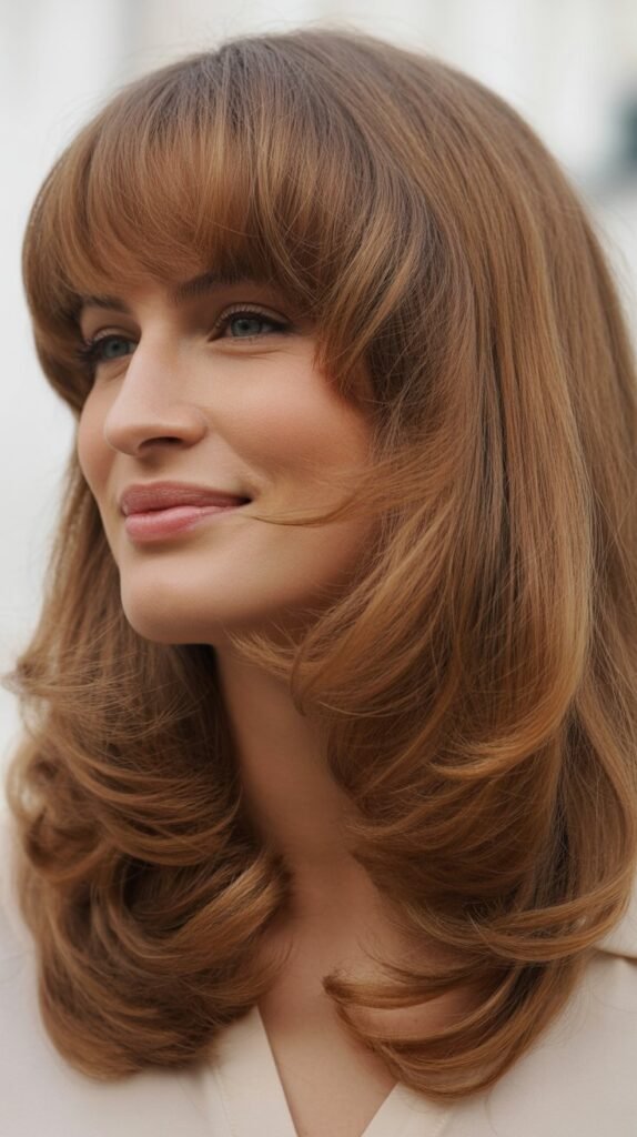 Voluminous Blowout with Feathered Bangs
