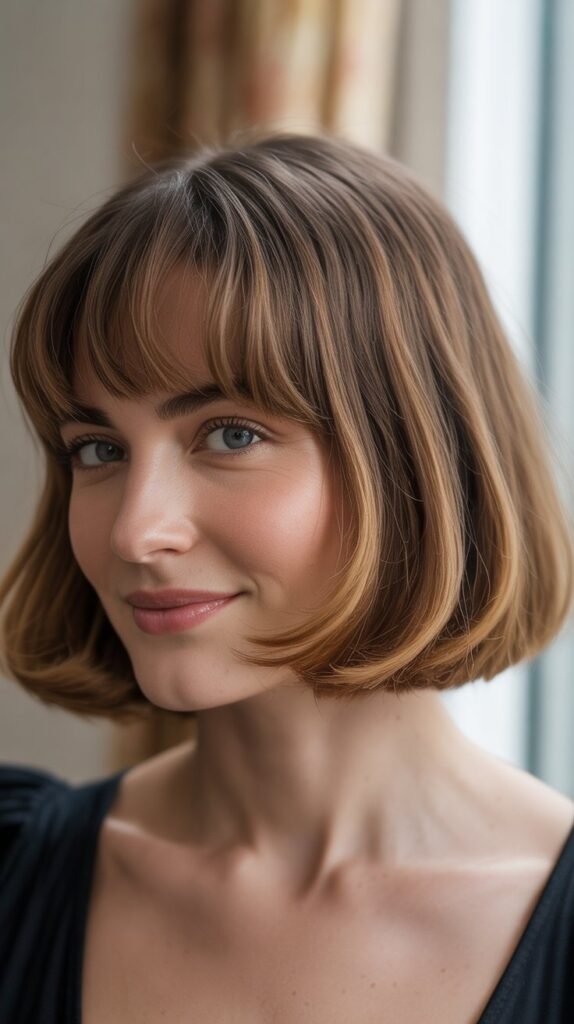 French Bob with Soft Rounded Fringe