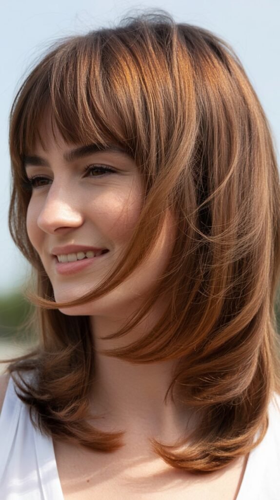 Feathered Bangs With Butterfly Layers