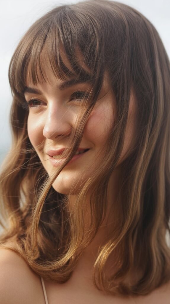 Wispy Bangs for Heart-Shaped Faces