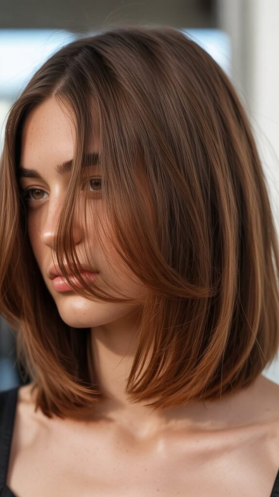 Long Bob With Reverse Layers and Angled Front