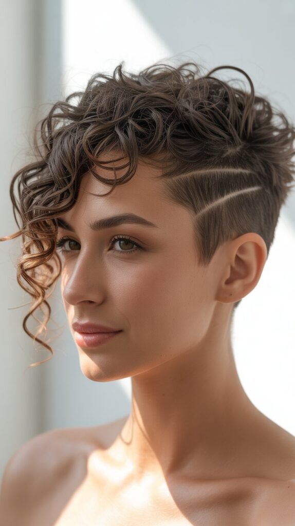 Curly Pixie with Undercut