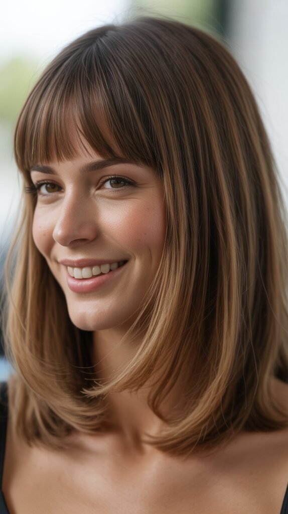 Straight-Across Bangs With Angled Ends