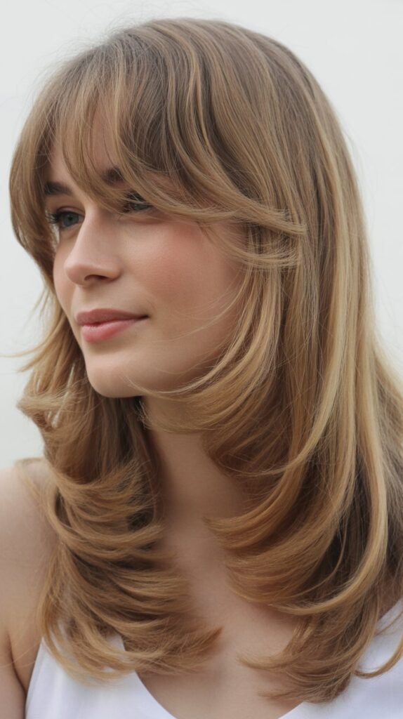 Classic Feathered Layers with Wispy Bangs
