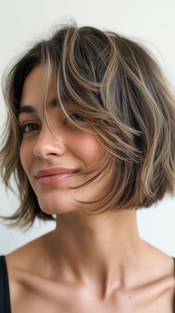 Textured French Bob with Piecey Ends
