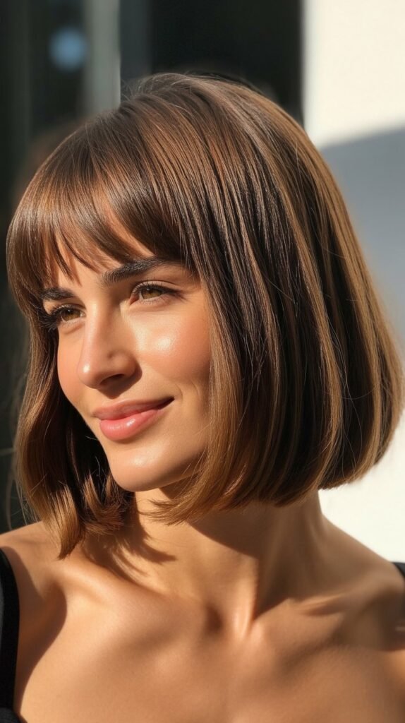 French Bob With Curtain Bangs