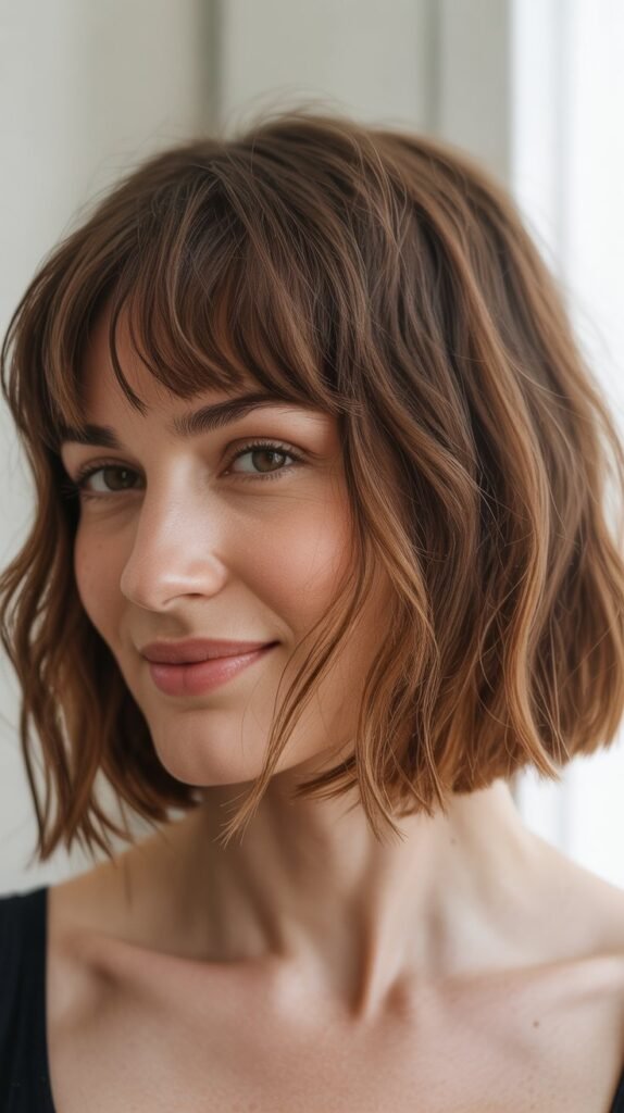Choppy French Bob with Irregular Fringe
