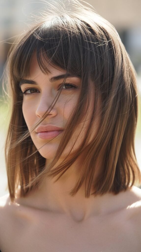 Textured Midi Cut with Baby Bangs