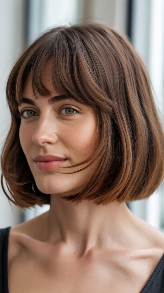  French Bob With Bottleneck Bangs