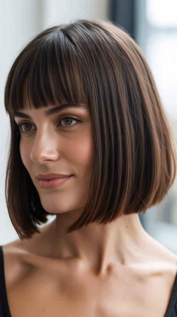 The Sleek A-Line Bob With Straight Bangs