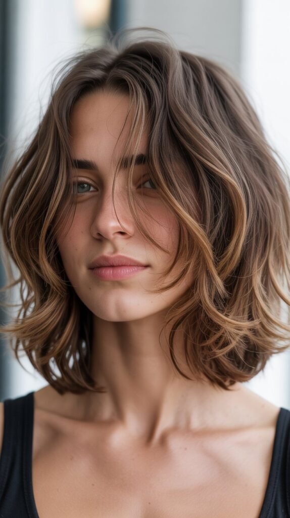 Textured Shaggy Long Bob