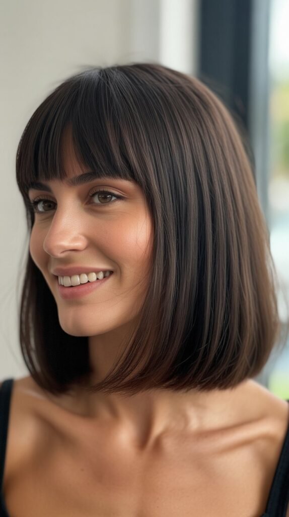 Blunt Midi with Full Fringe