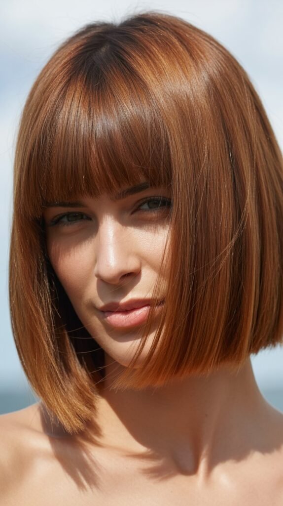 Thick Hair With Blunt Bangs