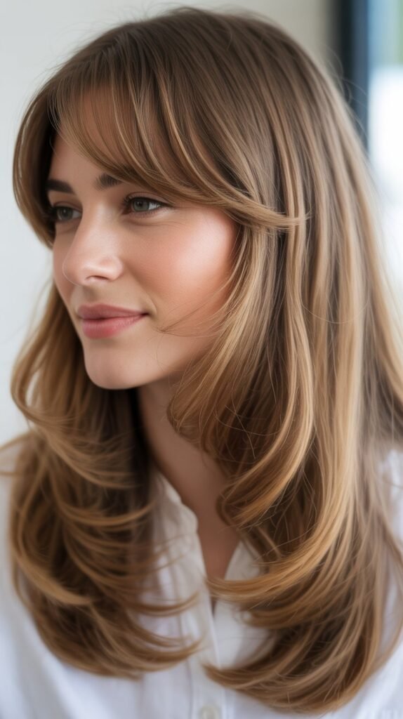 Side-Swept Bangs With Graduated Layers