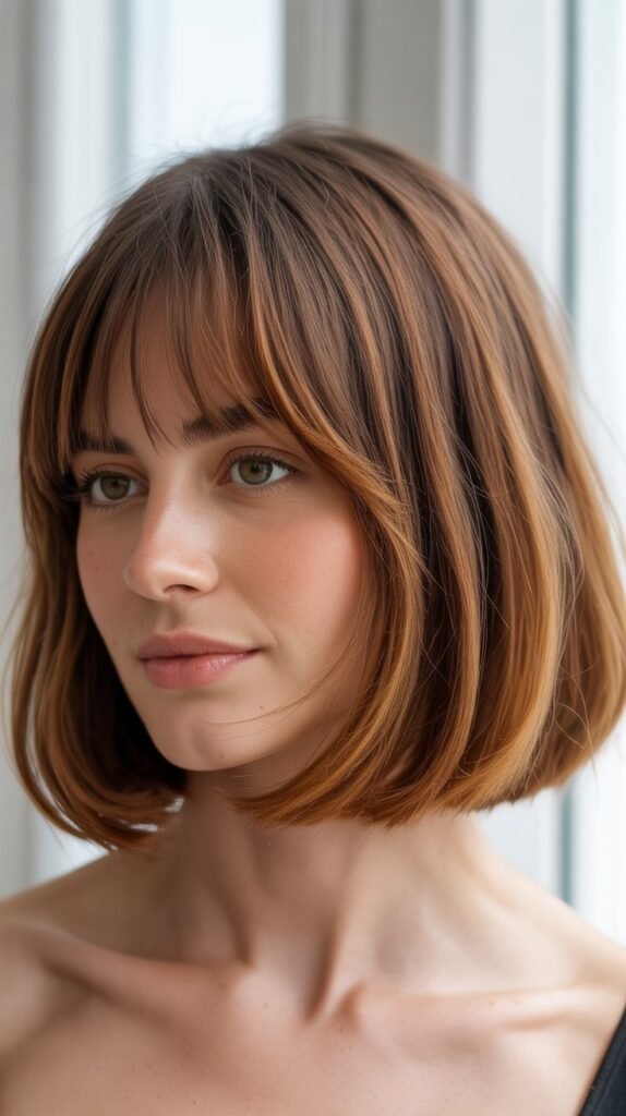 French Bob with Curtain Bangs