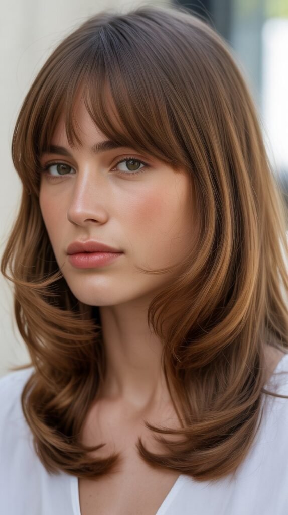Classic Curtain Bangs With Soft Layers