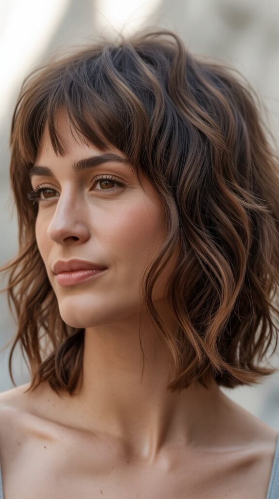 Textured Pixie-to-Bob Transition with Choppy Bangs