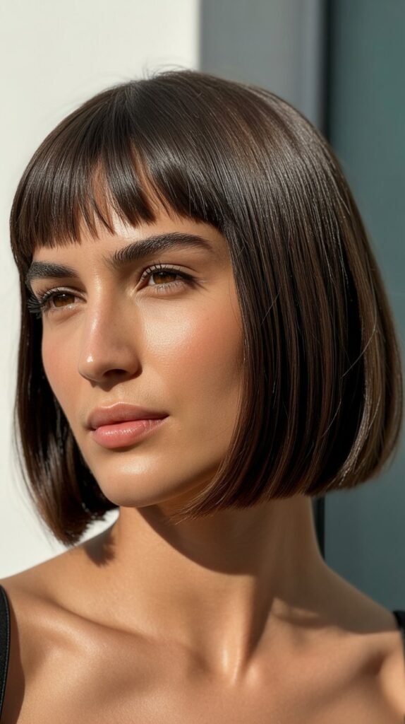Sleek French Bob With Micro Bangs