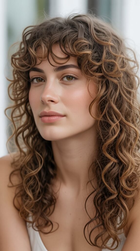 Curly Bangs with Medium Curly Hair