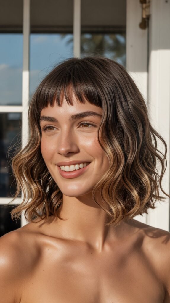 Wavy Medium Cut with Micro Bangs