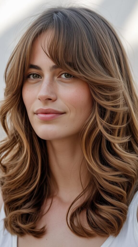 The Layered Wave With Curtain Bangs