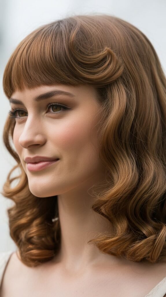Long Bangs with Vintage Pin Curls
