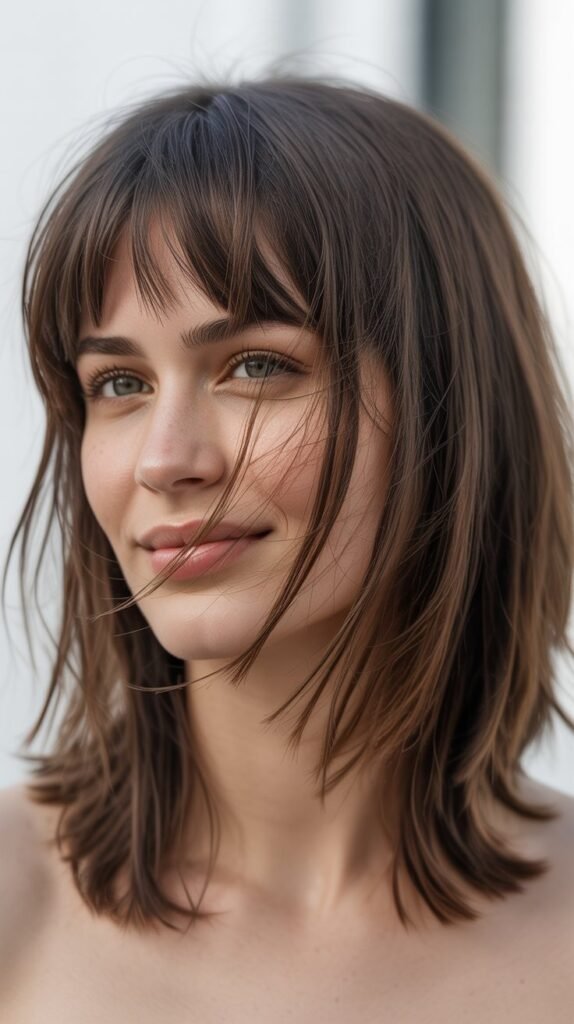 Textured Baby Bangs With Choppy Ends