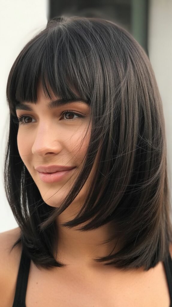 The Textured Collarbone Cut With Straight Fringe